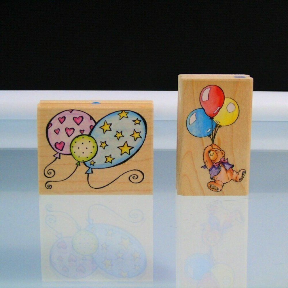Balloons Rubber Stamps Bearys Party Balloons Craft